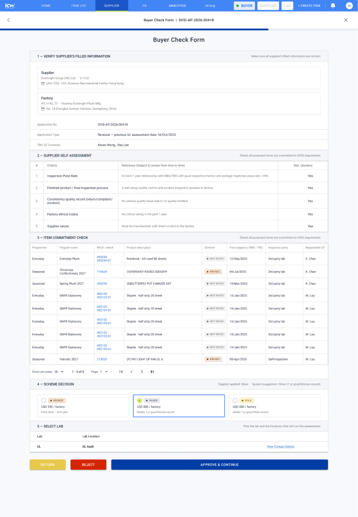 QT check form review screen
