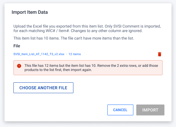 SVSI import dialog, too many items